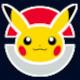 A Pokéball with a Pikachu in the middle against a black background